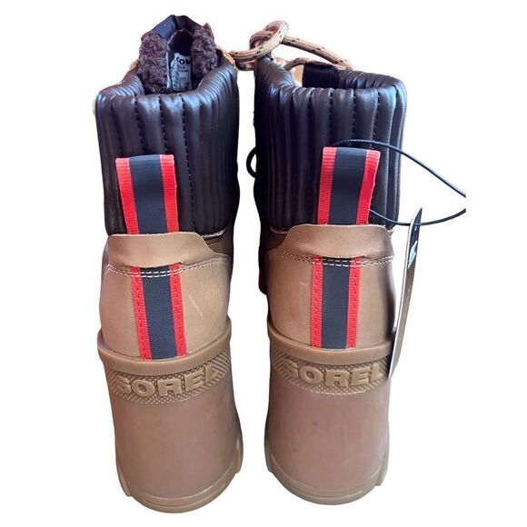 Sorel BREX™ HEEL COZY LACE BOOTIE in Tawny Buff, Blackened Brown NWOB Size 9 - Picture 9 of 10